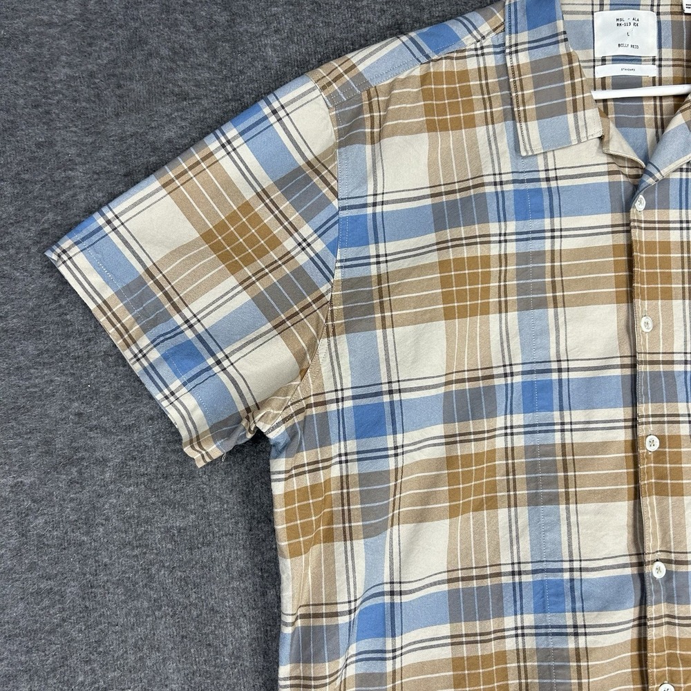 Billy Reid Shirt Mens L Plaid Loop Collar Camp Oxford Muscle Shoals MSL ALA - Picture 6 of 16